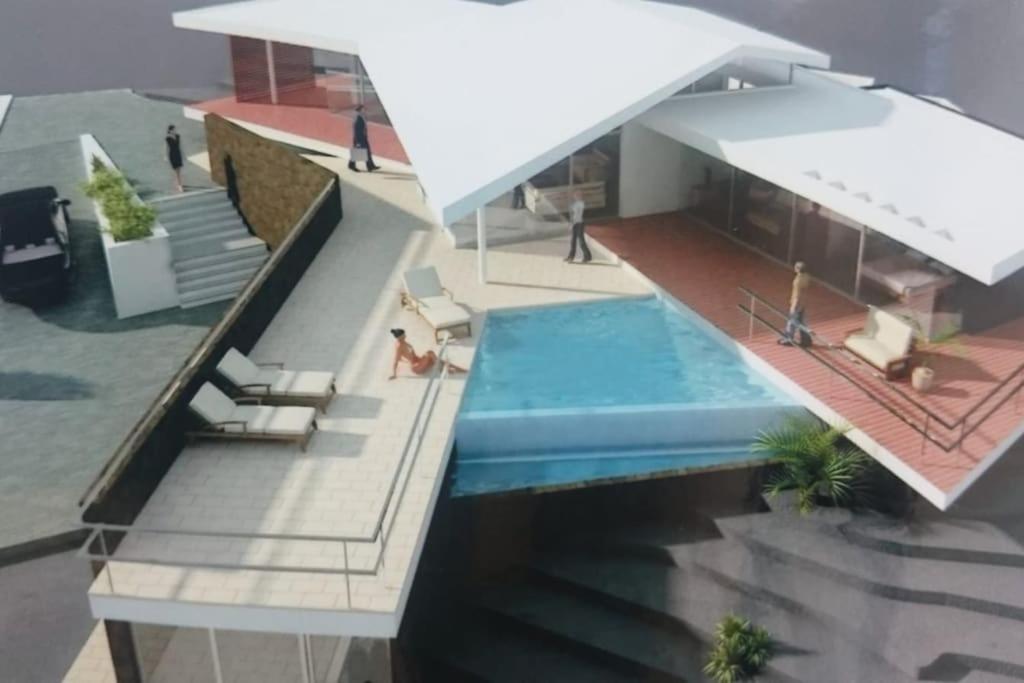 Ferienwohnung Meerblick Und Naehe Feuerberge Mit Eigenem Beheizten Pool Las Breñas Exterior foto